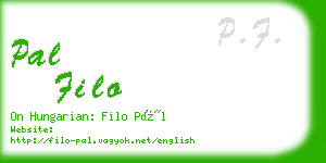 pal filo business card